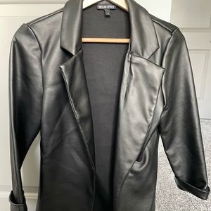 Faux Leather Blazer